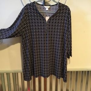Christopher and banks 1X geometric style zipper top